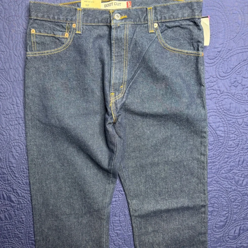 Dead Stock NWT Levis 517 Bootcut Jeans Mens 34x34 (34x35) Slim Fit Blue Denim
